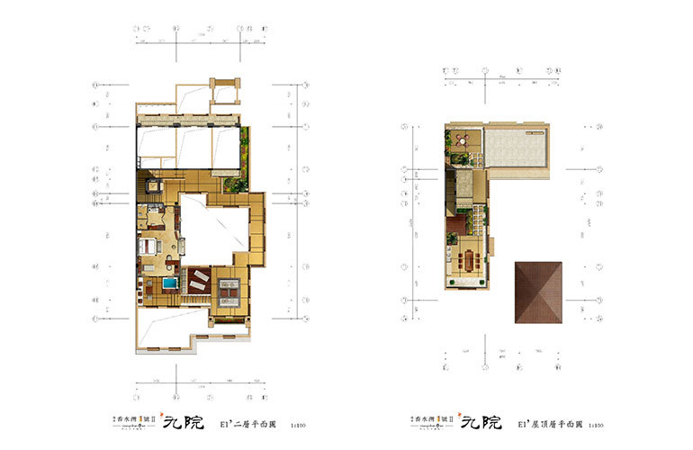 别墅E户型-4居3厅5卫1厨-建面241㎡-二层与顶层