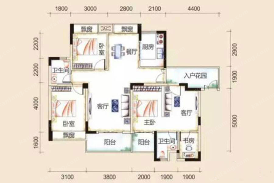 戶型3 3室2廳2衛(wèi)