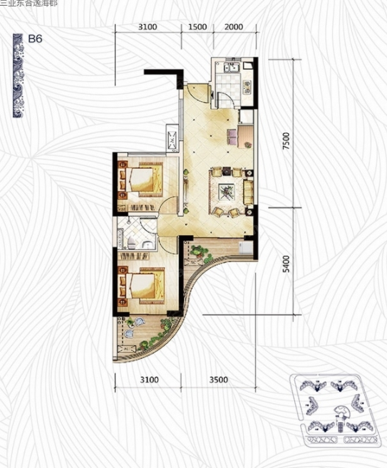 三亚东合逸海郡B6户型