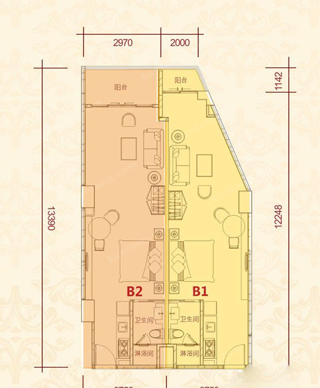 海口·国公馆B1、B2户型图