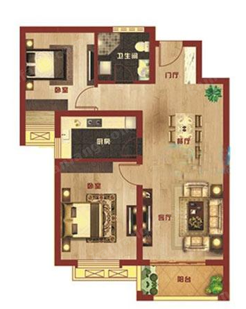 都市欧情5号楼B户型