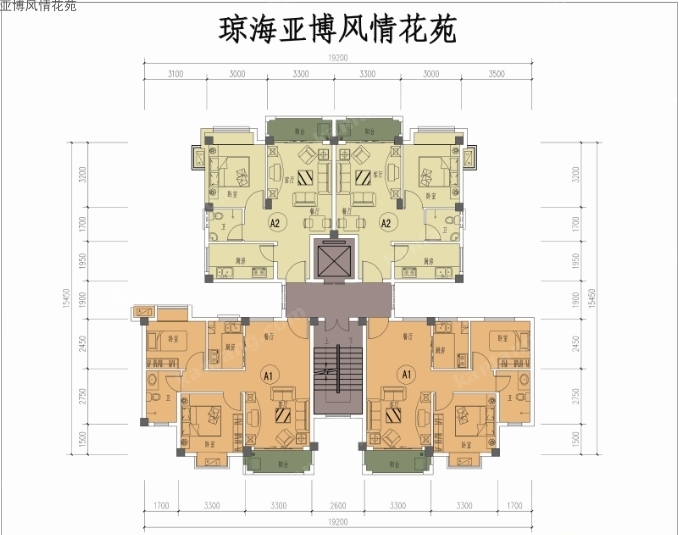 亞博風(fēng)情花苑B單元戶型平面圖