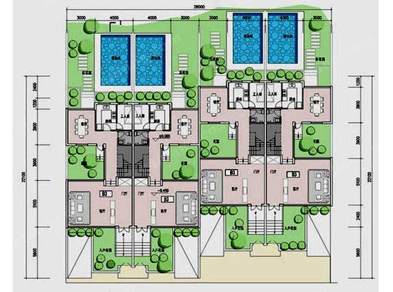 吉森北纬18度B3型住宅一层平面图