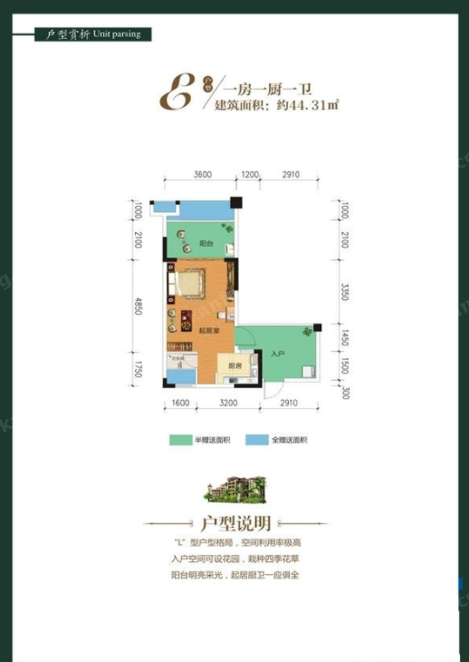 万宁阳光熙园户型图E户型 