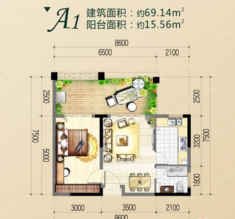 金手指高尔夫温泉小镇A1户型