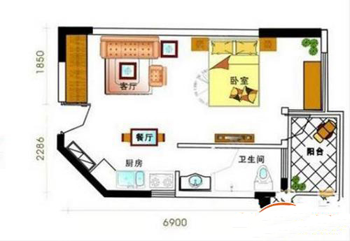 金色年華海景小區(qū)2號房戶型圖