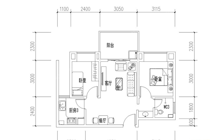 金沙大廈C戶型圖