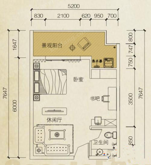 同创碧海城南苑美兰海岸听涛阁C4户型图