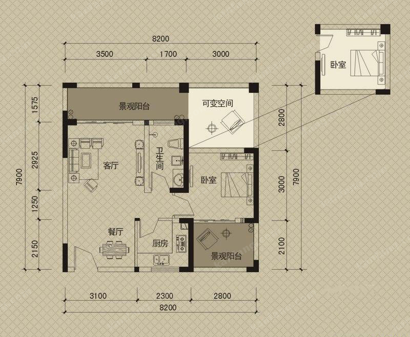 同创碧海城南苑美兰海岸观澜阁B3户型