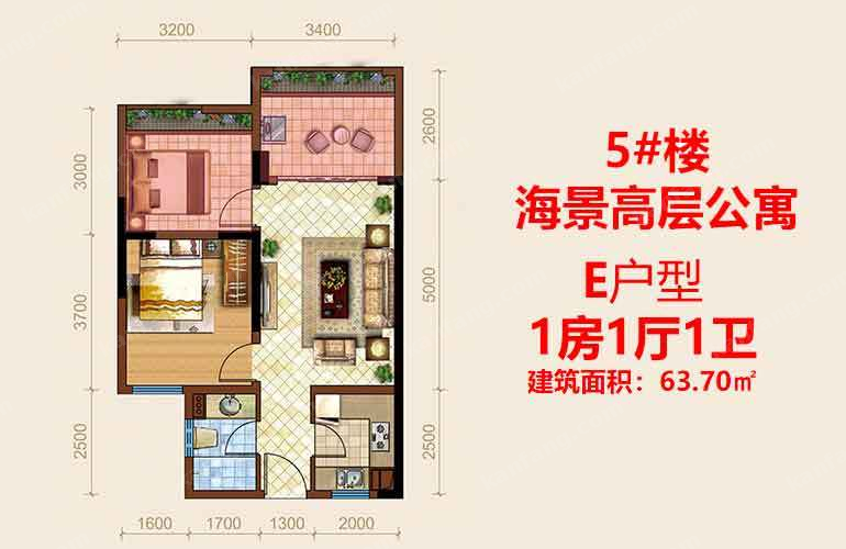5#海景高层公寓E户型